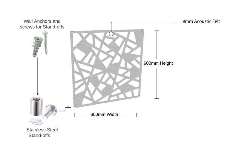 Decorative PET Acoustic Wall Panel Size 1