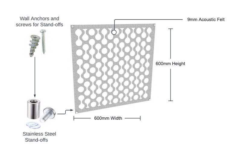 Polyester Fiber Acoustic Panel Carving Square 600*600mm