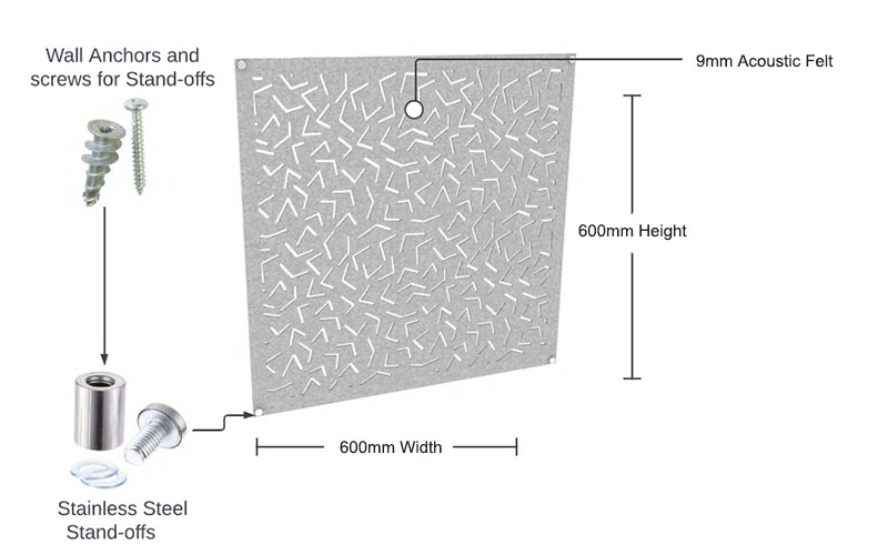 Multicolor Acoustic Wall Panels, 100% Recycled PET