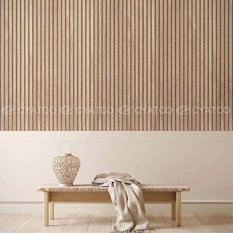 400mm x 2400mm Wood Slat Panels Soundproof Paneling Natural Oak (Grey Felt)