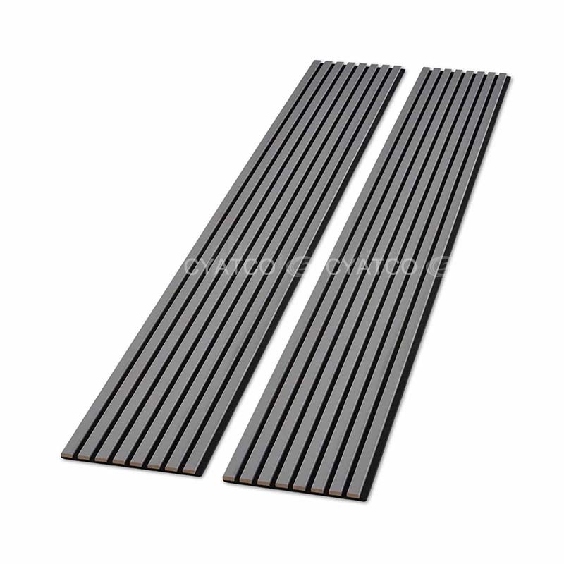 400mm x 2400mm Grey Wood Slat Panels Soundproof Paneling Projects
