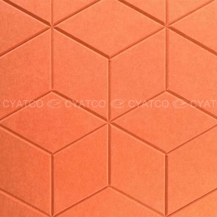 100% Recycled PET Parallelogram Grooved Acoustic Panel