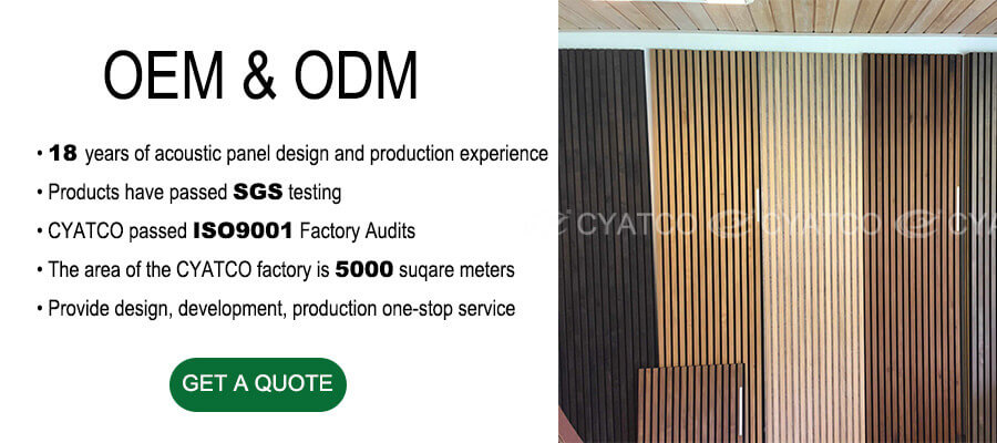 OEM & ODM 400mm x 2400mm Wood Slat Panels Soundproof Paneling
