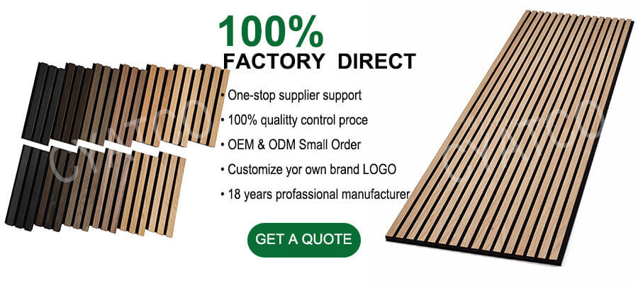 100% Factory Direct Black Oak Wood Slat Panels Acoustic Wall Panel