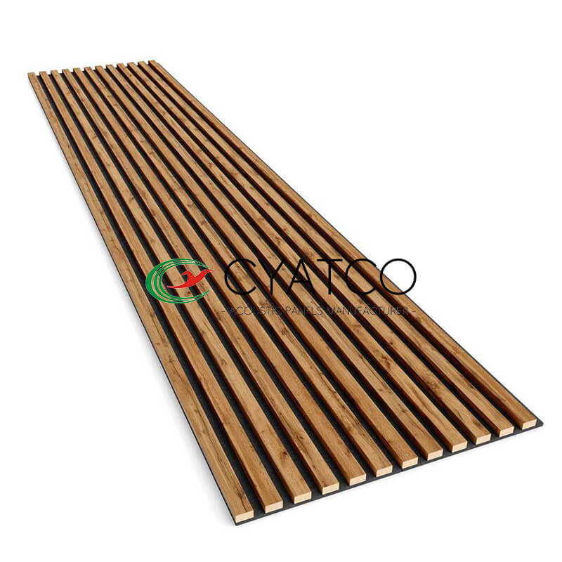 3-Side Wotan Oak Veneer-Wrapped Akupanel Black PET Felt