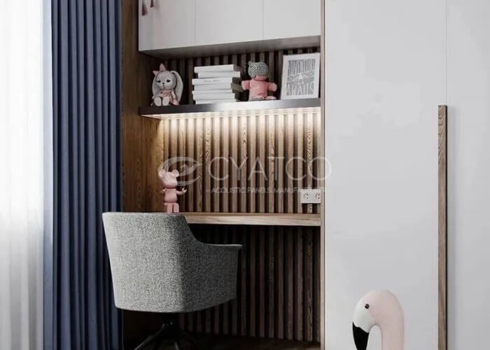 dark walnut wood wall panels for study room (2)