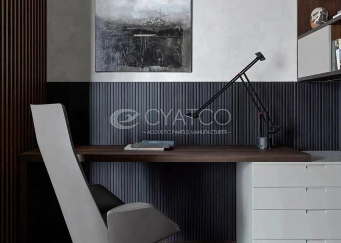dark walnut wood wall panels for study room