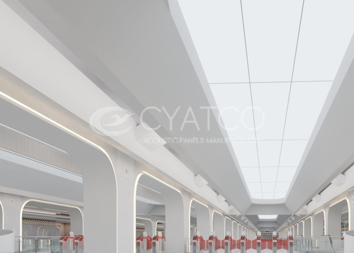 Sandstone Seamless Acoustic Panel with Acoustic Treatment in Airport Terminal Hall & Train Station Concourse (4)