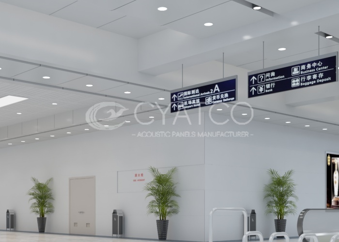 Sandstone Seamless Acoustic Panel with Acoustic Treatment in Airport Terminal Hall & Train Station Concourse (4)