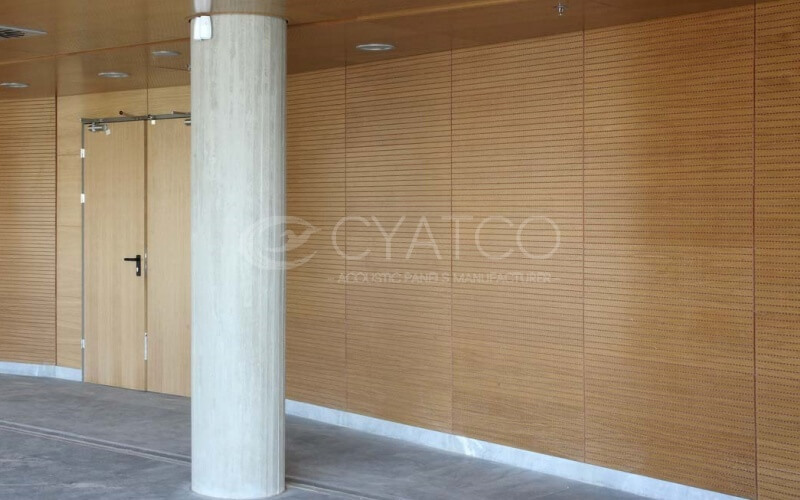 Corridors Acoustic Wall Panels -Grooved Wood
