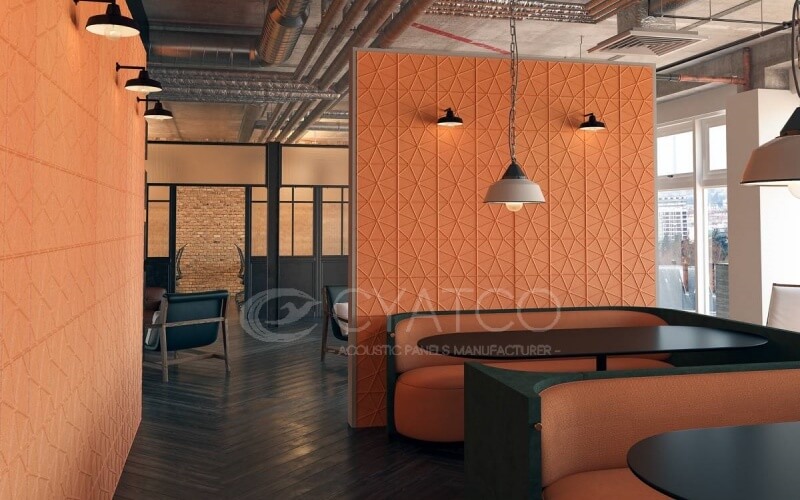 School Restaurant Acoustic PET Felt Panels -Functional Wall Cover Panelling (1)