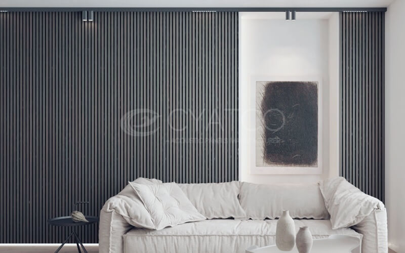 Gray Slat Wall Wood Panelling