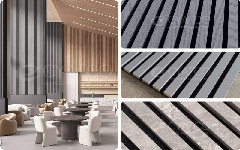 Gray Slat Wall Wood Panelling