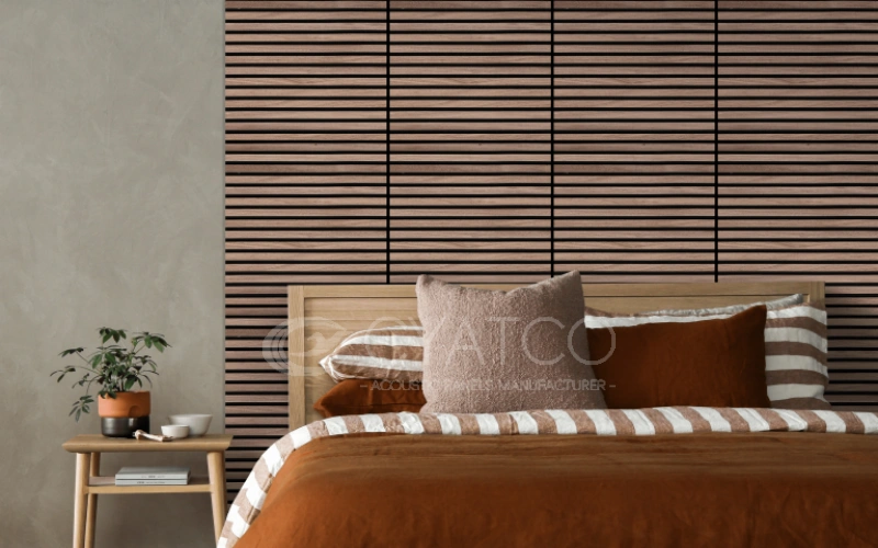 Bedroom Acoustic Walls-Slat wood (15)