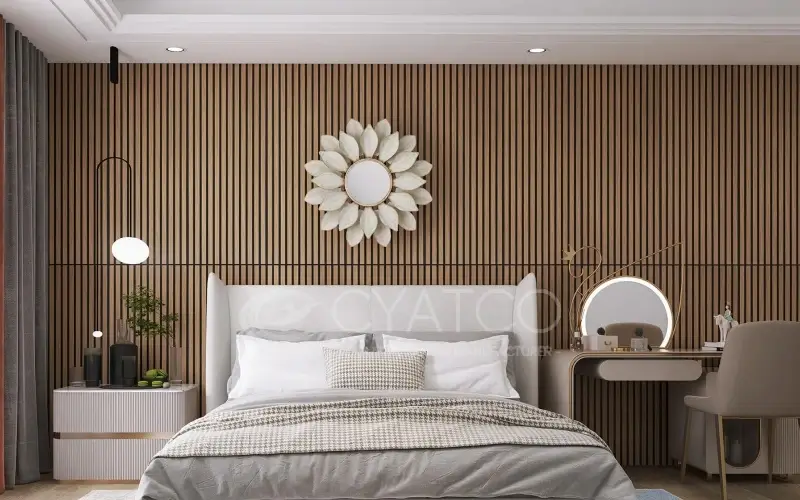 Bedroom Acoustic Walls-Slat wood (16)