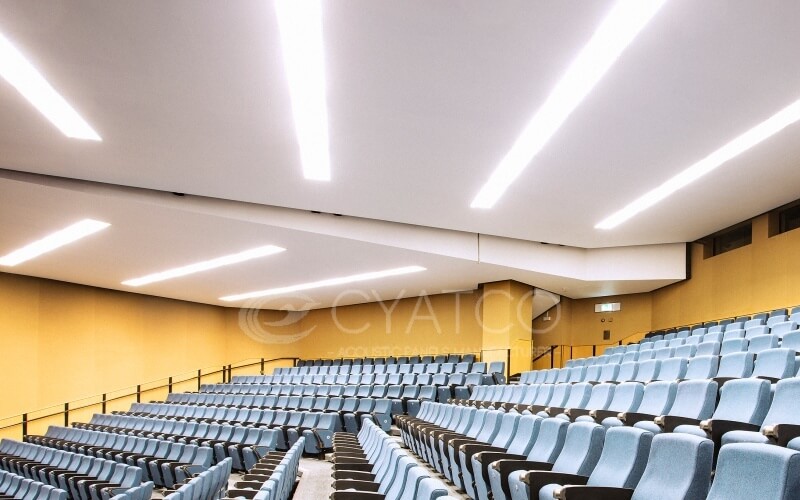Lecture Theatre Acoustic Treatment with seamless acoustic system