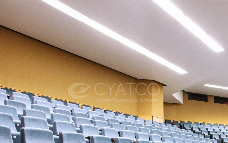 Lecture Theatre Acoustic Treatment with seamless acoustic system