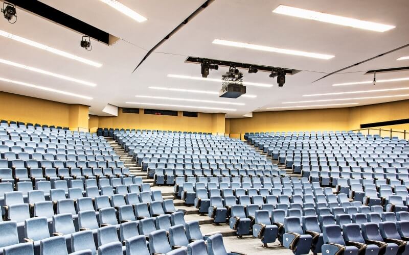 Lecture Theatre Acoustic Treatment with seamless acoustic system