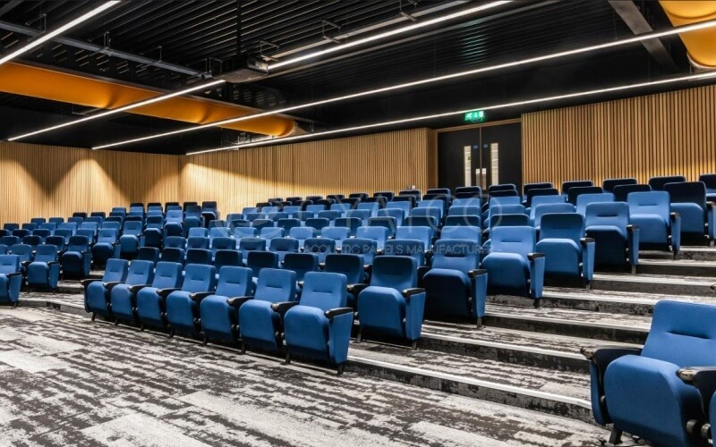 Modern Conference Center Wooden Grooved Wall