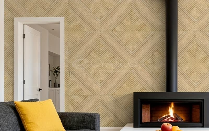 Wood Grain Polyester Fiberboard Self-Adhesive Acoustic Wall Panel