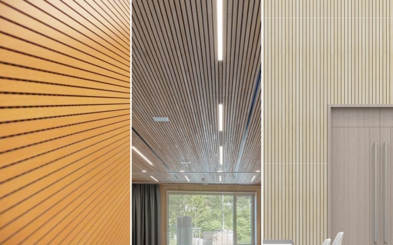 Acoustic Wooden Grooved Wall Panelling