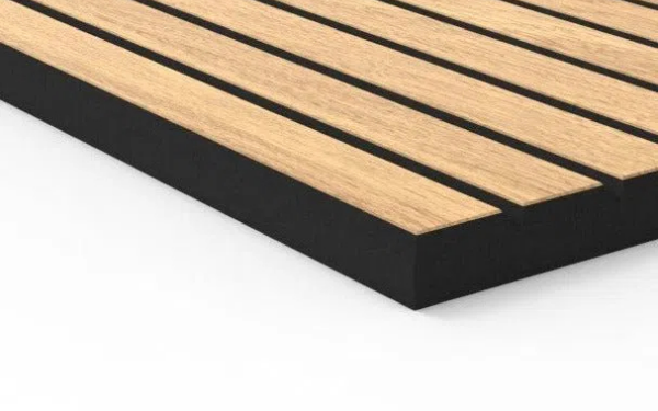 Odorless Eco-Friendly Wood Veneer Surface PET Custom Grooved Panel (1)