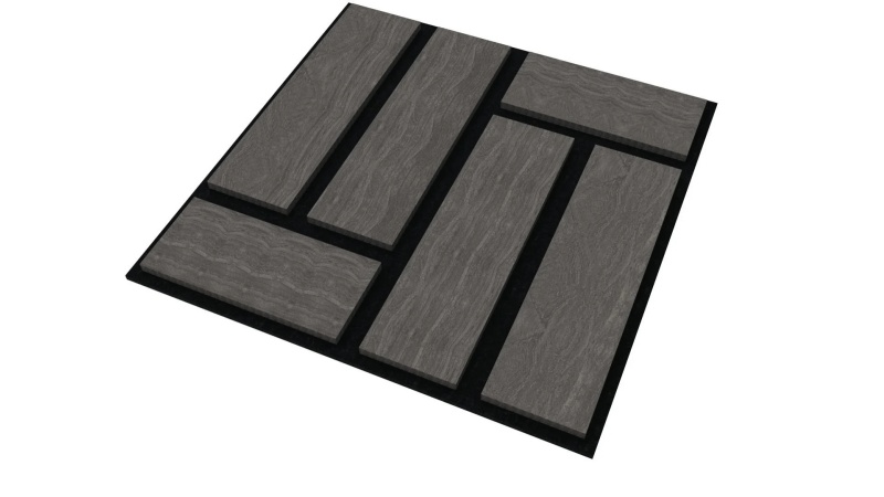 Odorless Eco-Friendly Wood Veneer Surface PET Custom Grooved Panel