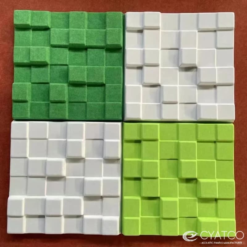 3D Cube Mosaic, Blocks, Geometry, Fiber Acoustic Panels (4)