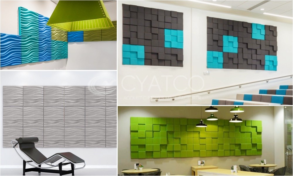 3D Cube Mosaic Fiber Acoustic Panel