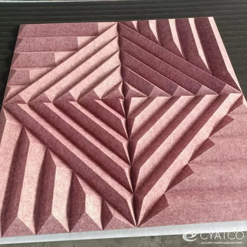 Beveled Grooved PET Felt Sound-absorbing 3D Wall Panel
