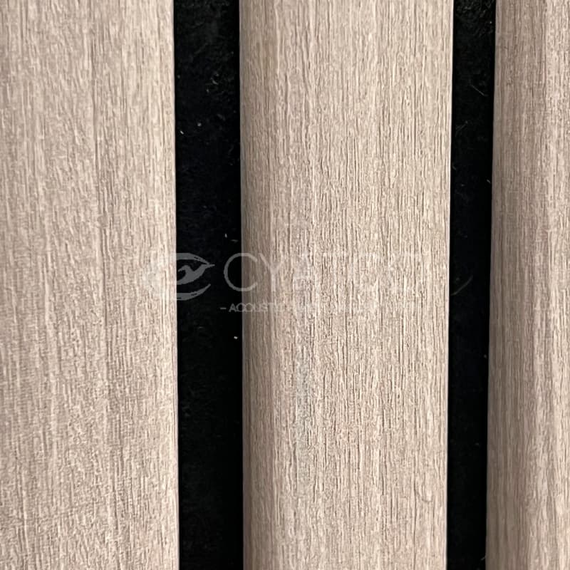 Chamfered Wooden Slats Acoustic Panel with Three-sided Wood Veneer