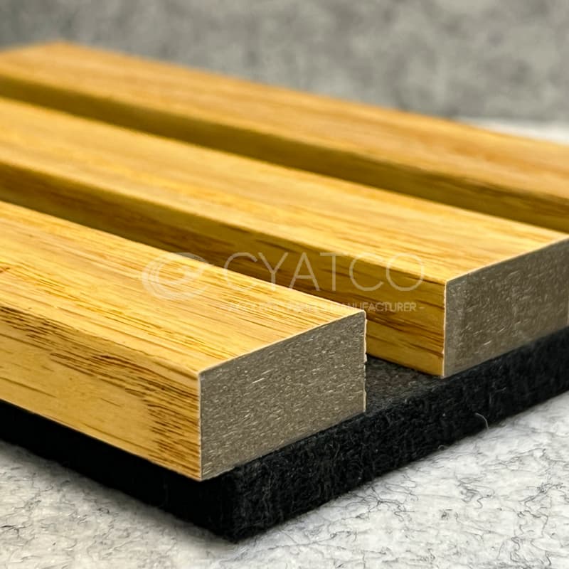 Right Angle Wooden Slats Acoustic Panel with Three-sided Wood Veneer (3)