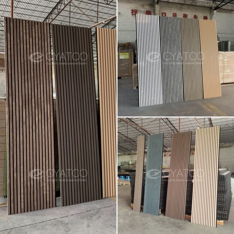 Right Angle Wooden Slats Acoustic Panel with Three-sided Wood Veneer