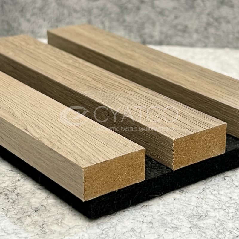 Right Angle Wooden Slats Acoustic Panel with Three-sided Wood Veneer (6)
