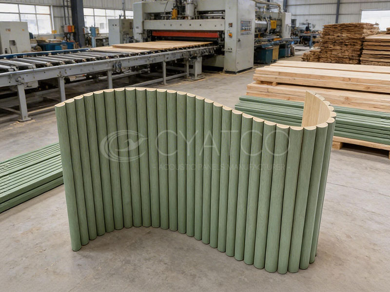 OEMODM Green Flexible Slatted Wooden Feature Wall (6)