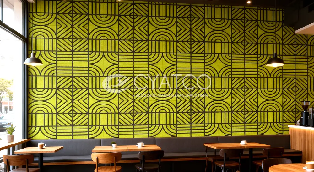 Geometric 2-Tone Acoustic Wall Panels Decorative Sound Absorbing Polyester Fiberboard (2)