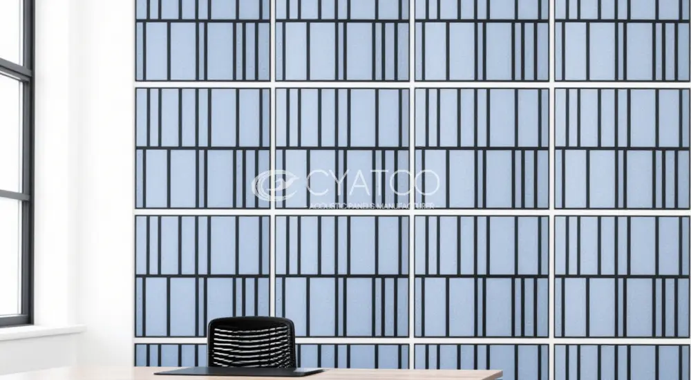 Custom Geometric Pattern Two-Tone Sound Absorbing Board