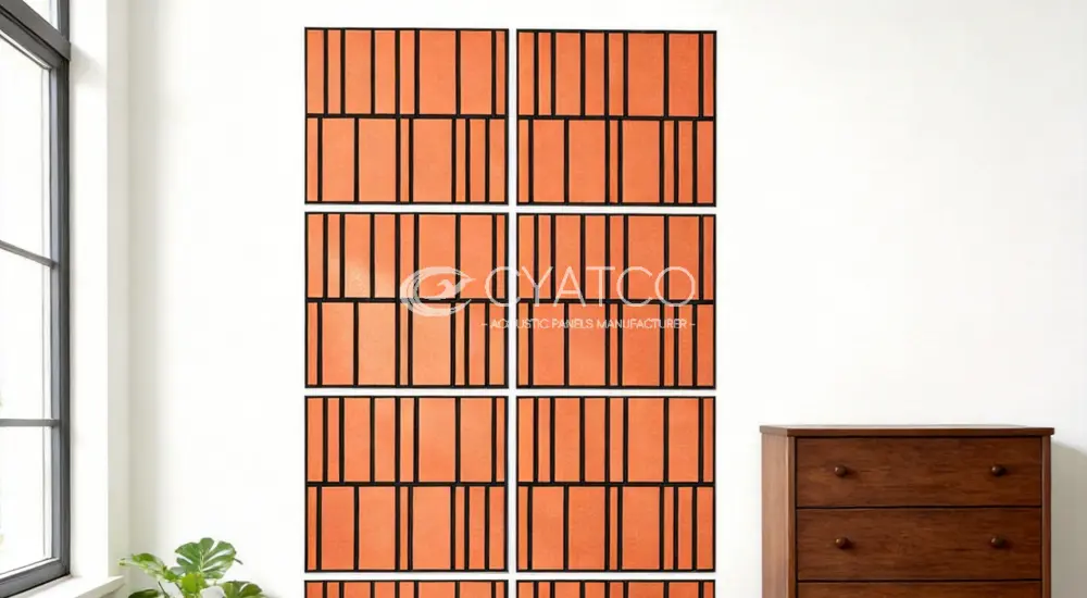 Custom Geometric Pattern Two-Tone Sound Absorbing Board