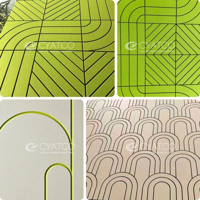 Custom Geometric Pattern Two-Tone Sound Absorbing Board (Polyester Fiber Acoustic Wall Panel)