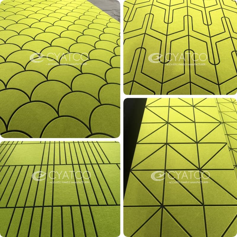 Custom Geometric Pattern Two-Tone Sound Absorbing Board (Polyester Fiber Acoustic Wall Panel)