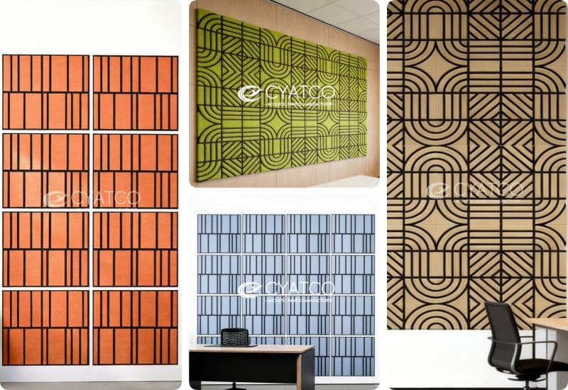 Custom Geometric Pattern Two-Tone Sound Absorbing Board (Polyester Fiber Acoustic Wall Panel)